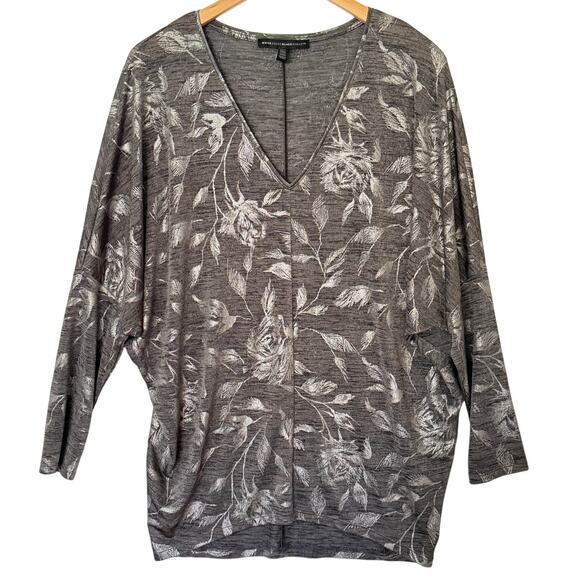 White House Black Market Tops - White House Black Market Floral Jetsetter Tunic Top Size M Dolman Sleeve Vacay